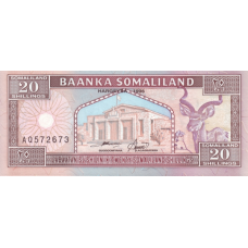 P 3b Somaliland - 20 Shilin Year 1996